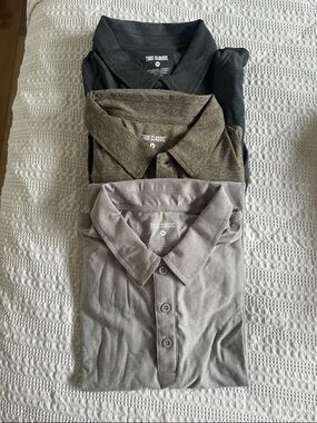 True Classic Men's Polo Pack — Black, Olive, and Light Gray
